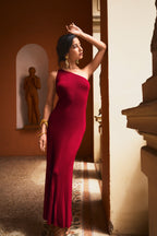 Robe Dos Nu En Maille À Chaîne – Rouge