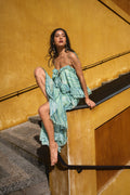 Haut En Chiffon À Volants Et À Imprimé  – Vert