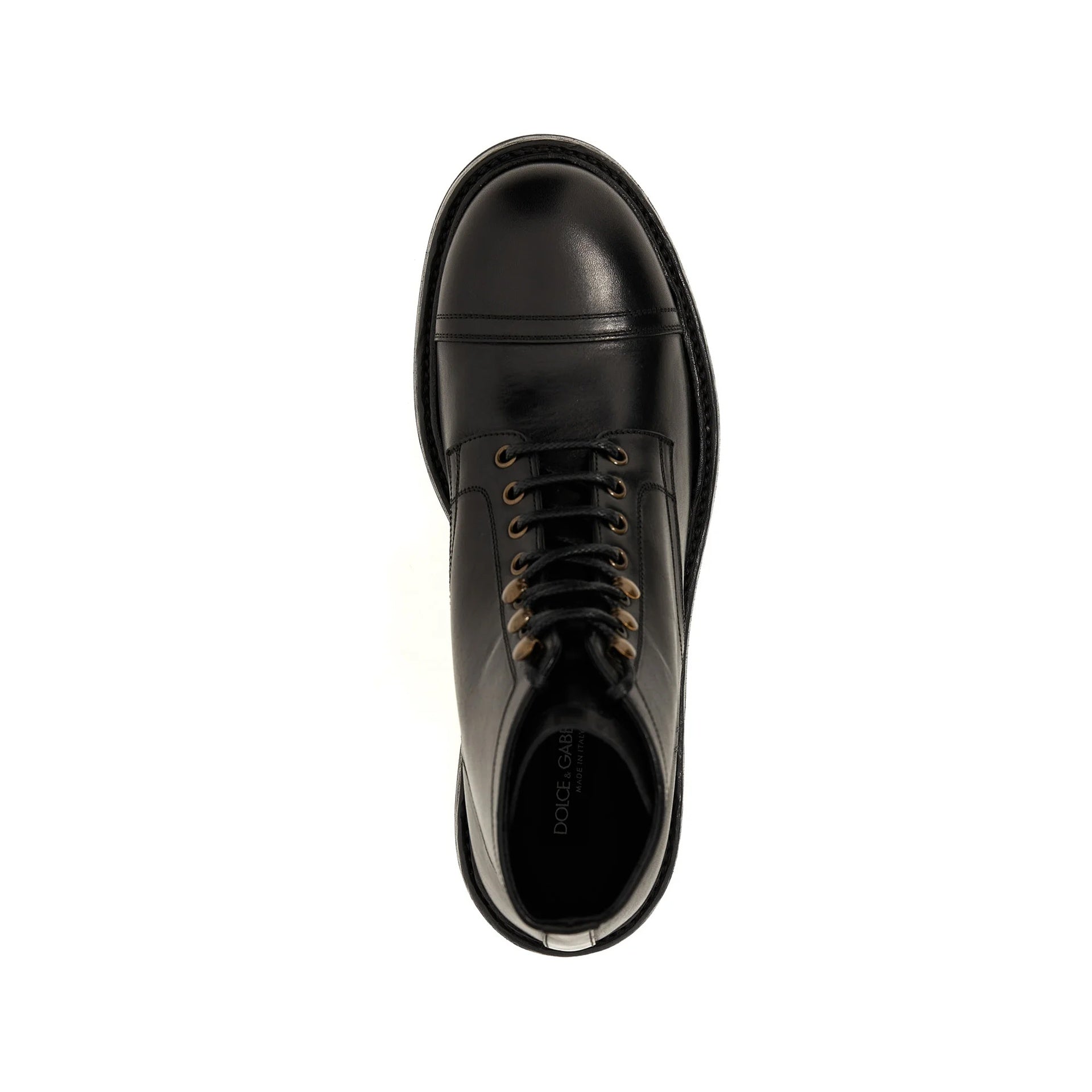 Bottes - Dolce & Gabbana Lace-Up Leather  - Black