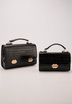 Sac With A Kiss - Croco Noir