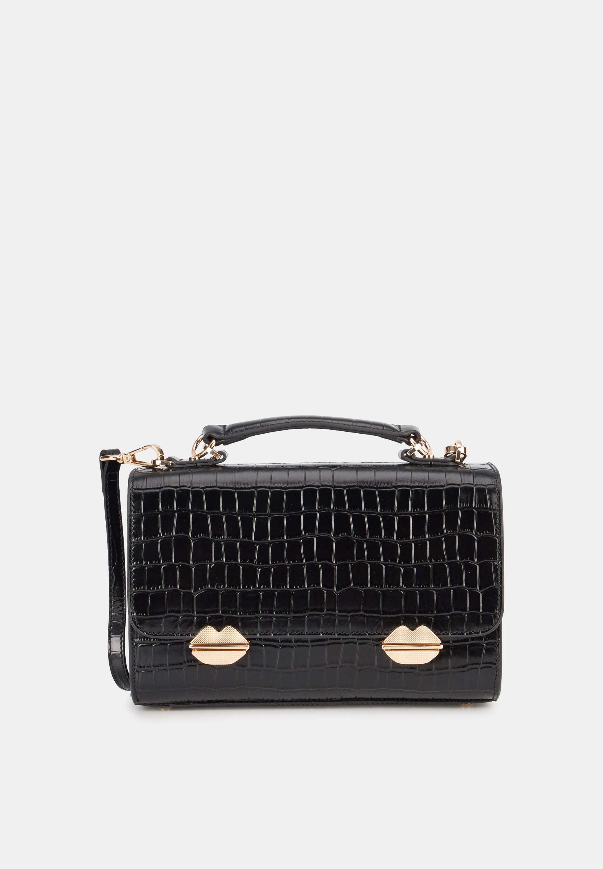 Sac With A Kiss - Croco Noir