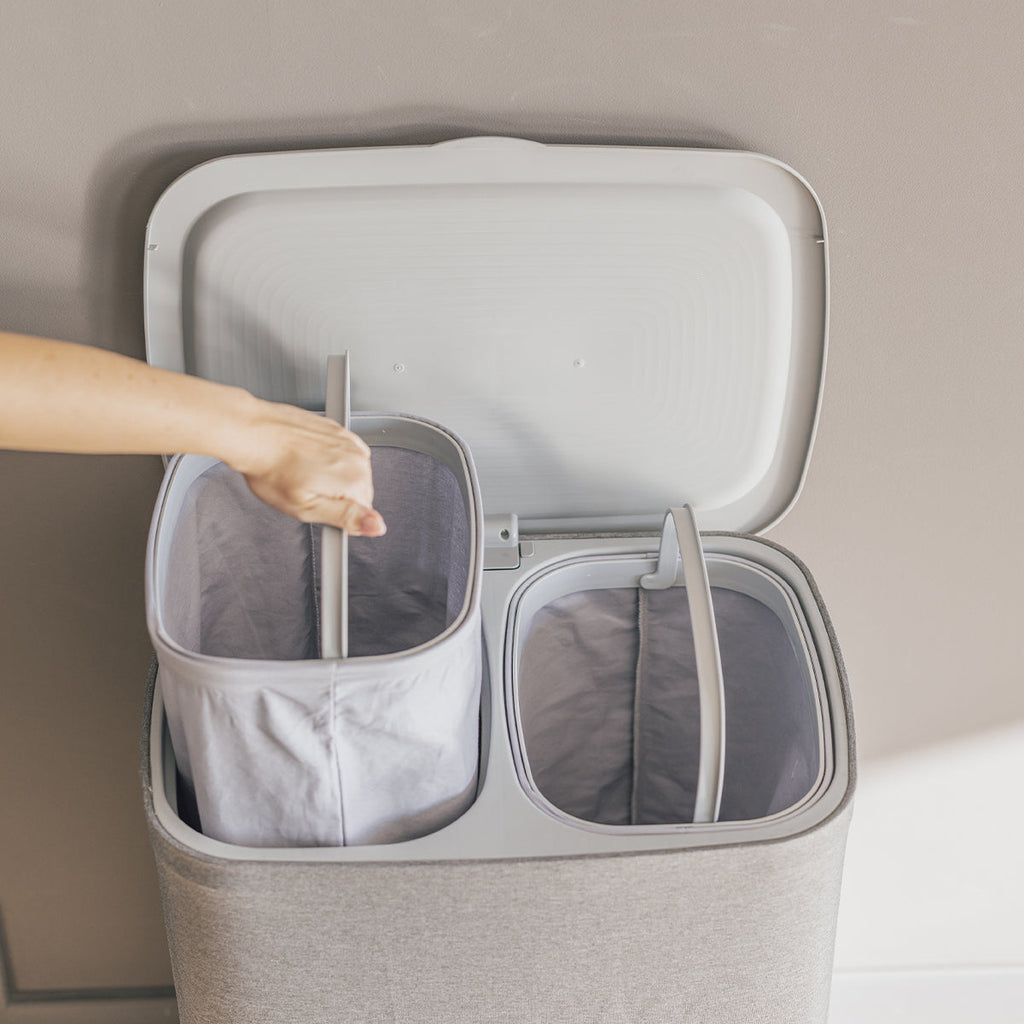 Panier À Linge Avec Couvercle Sven - 90L - Gris