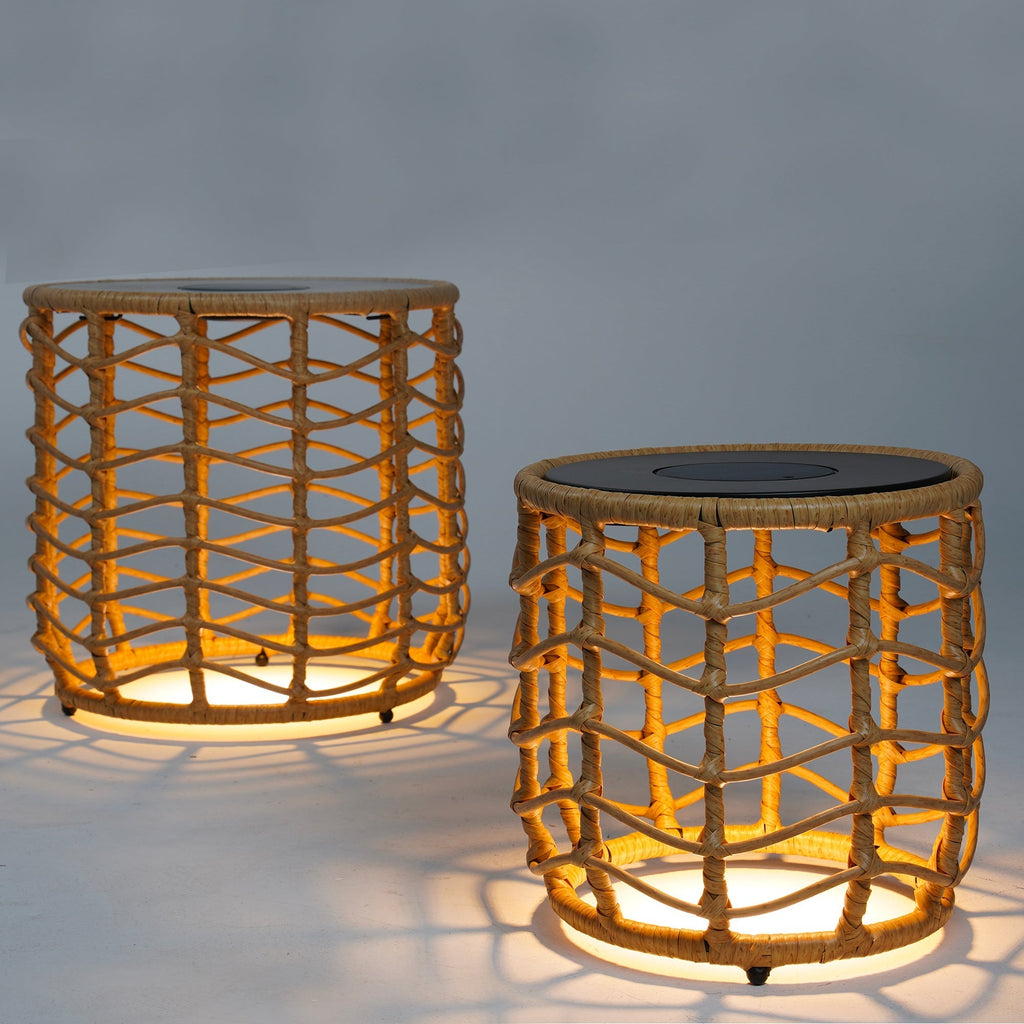 Nerita - Décoration Lumineuse Solaire - Polyrotin - Marron