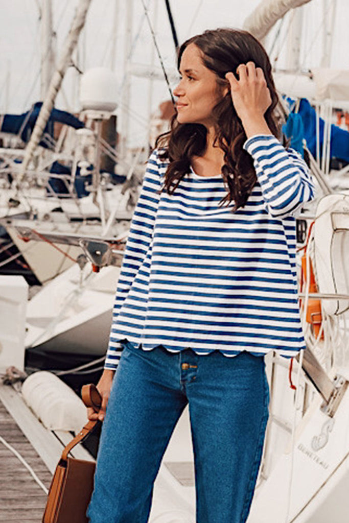 Blouse Isa Marinière Bleu Gris