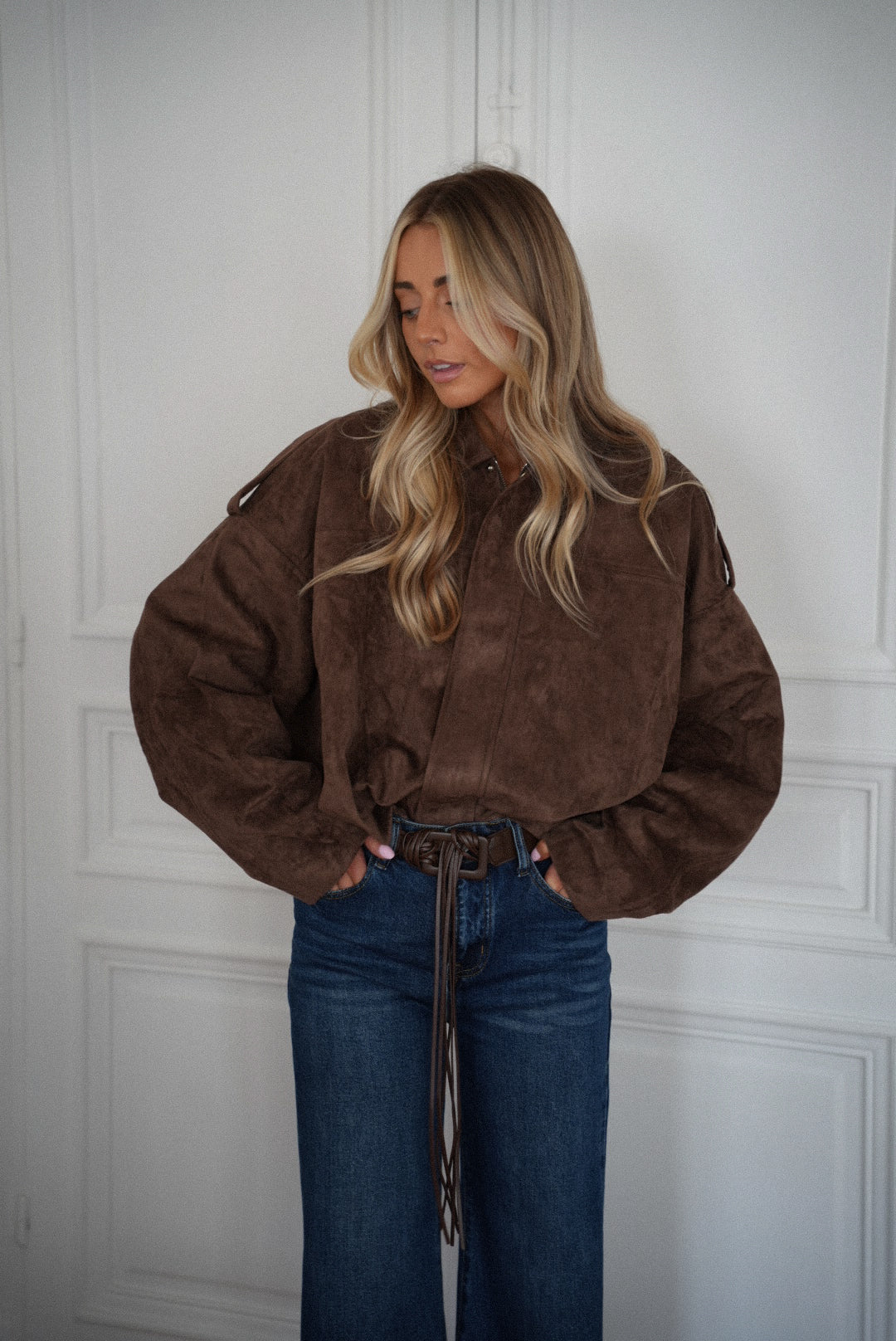 Veste Suédée Amelia - Chocolat