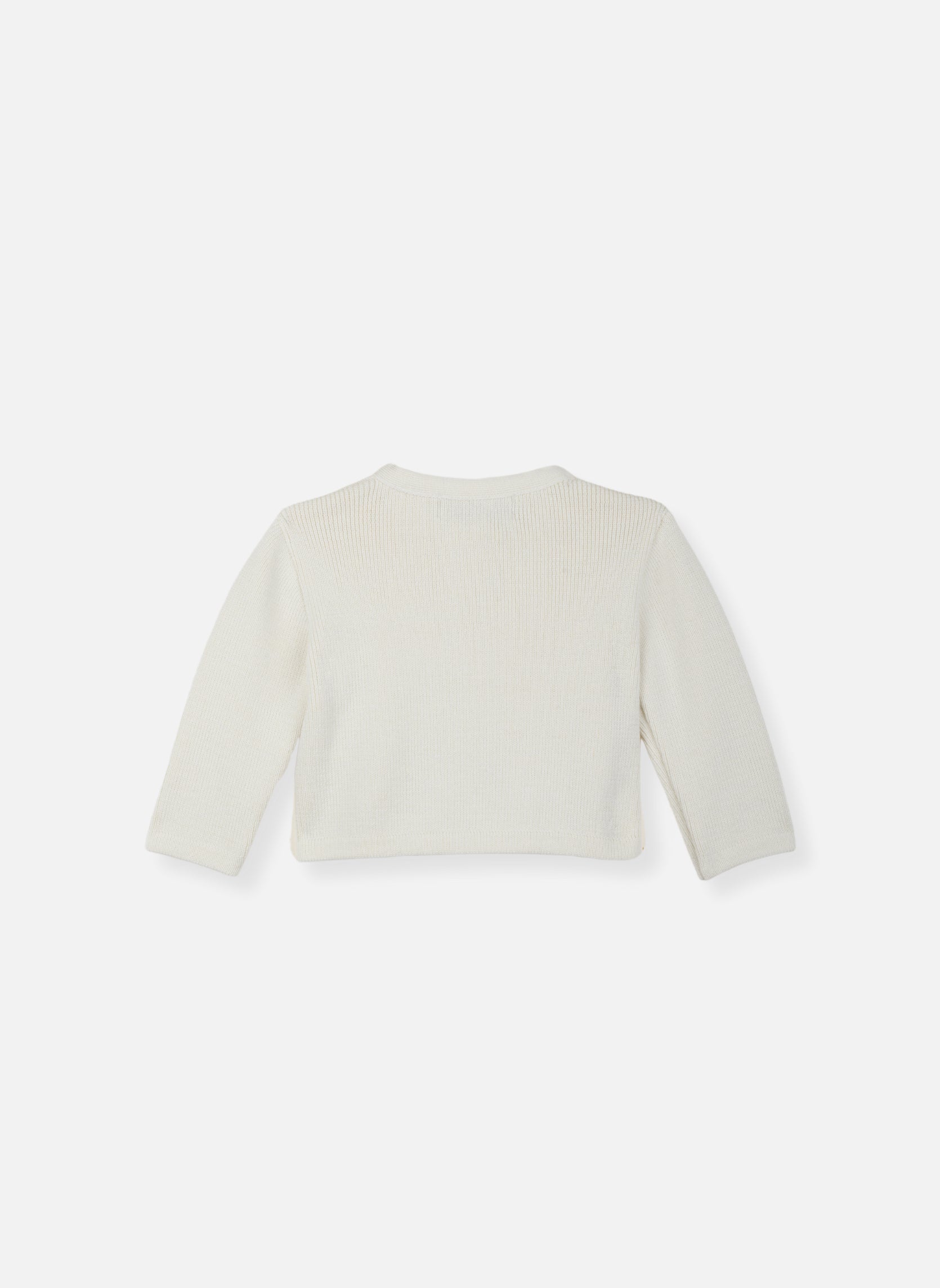 Cardigan En Laine Mélangée Petits Marins - Écru