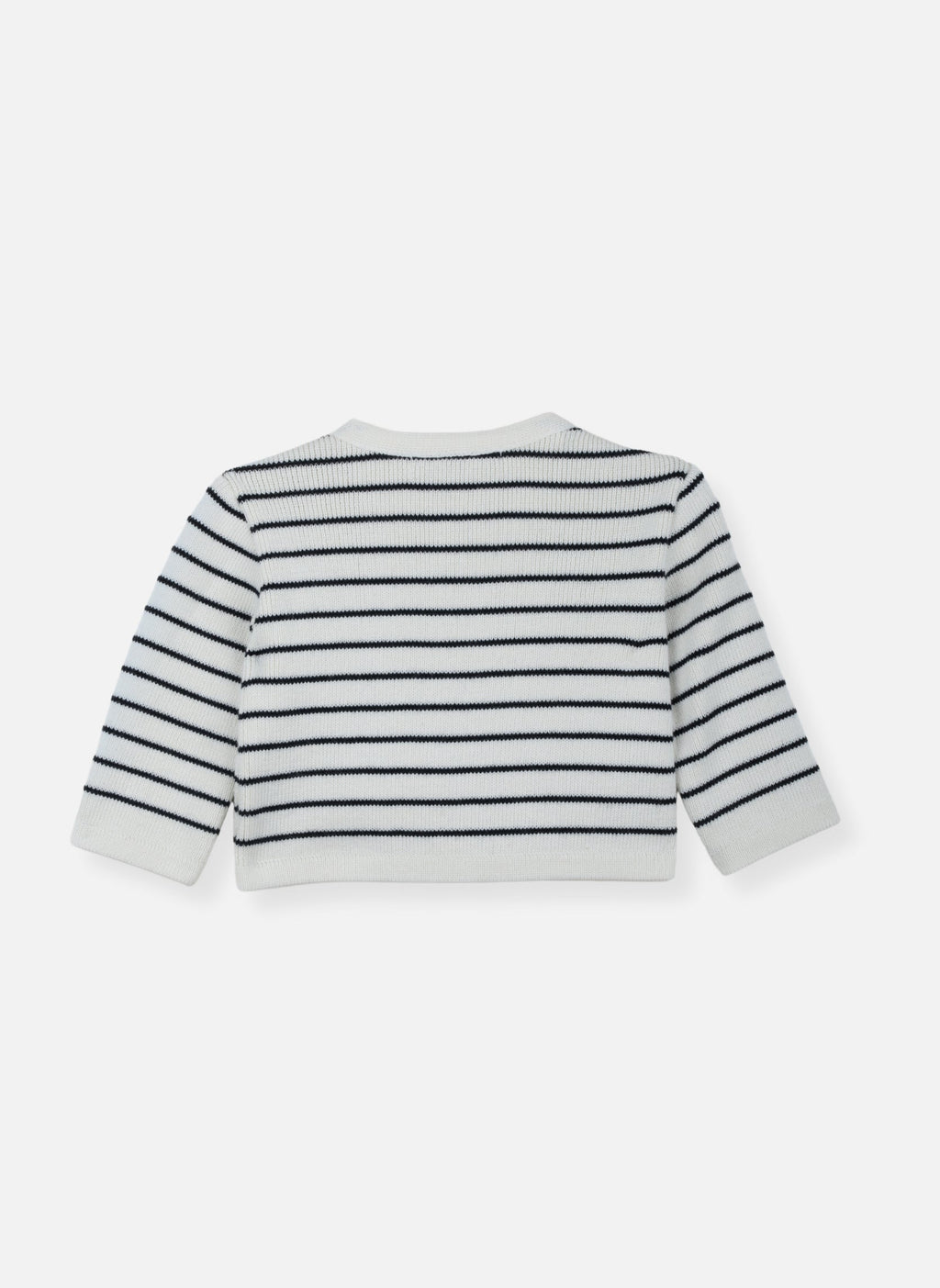 Cardigan En Laine Mélangée Petits Marins - Écru À Rayures Marines