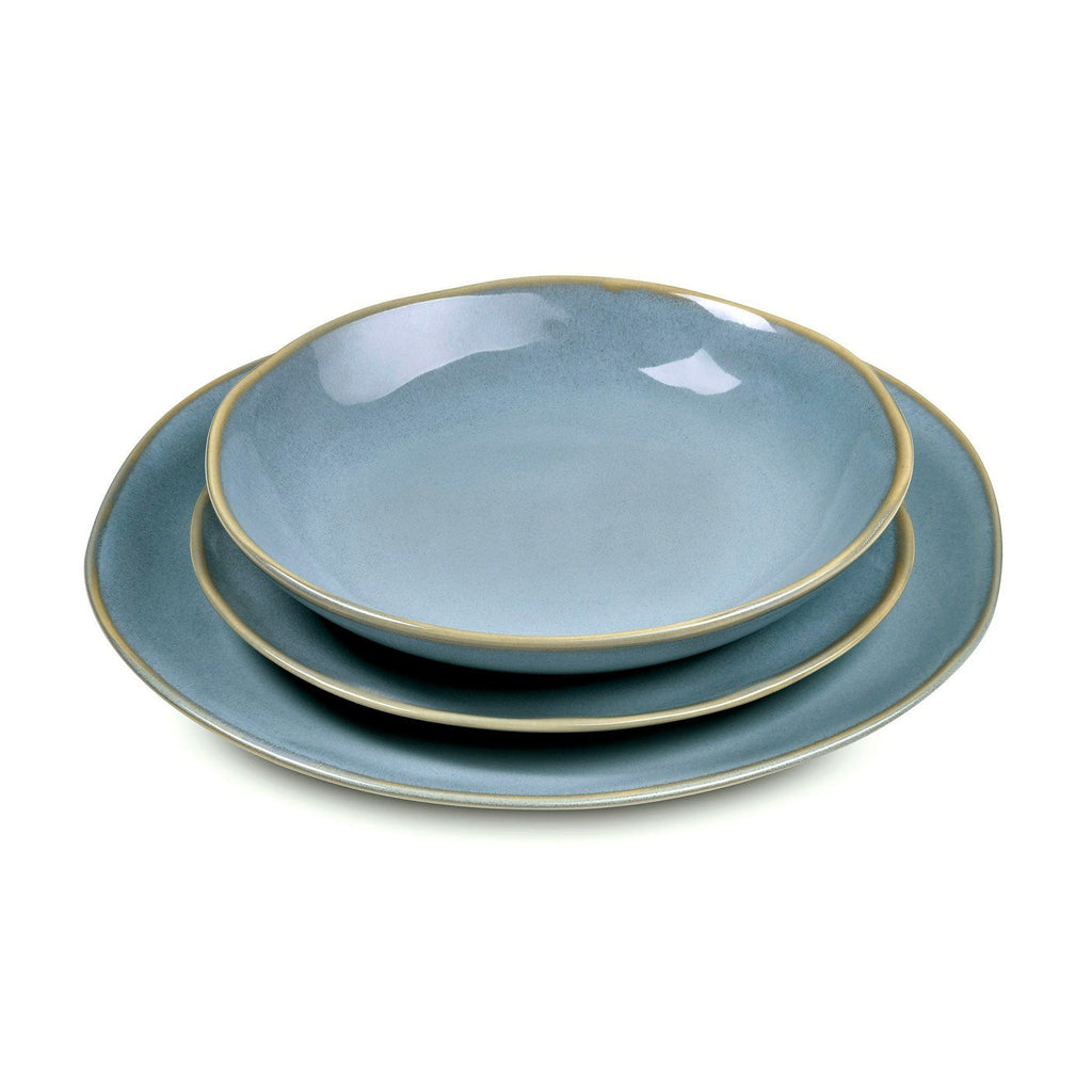 Egée - Service 18 Pièces - Grès - Bleu