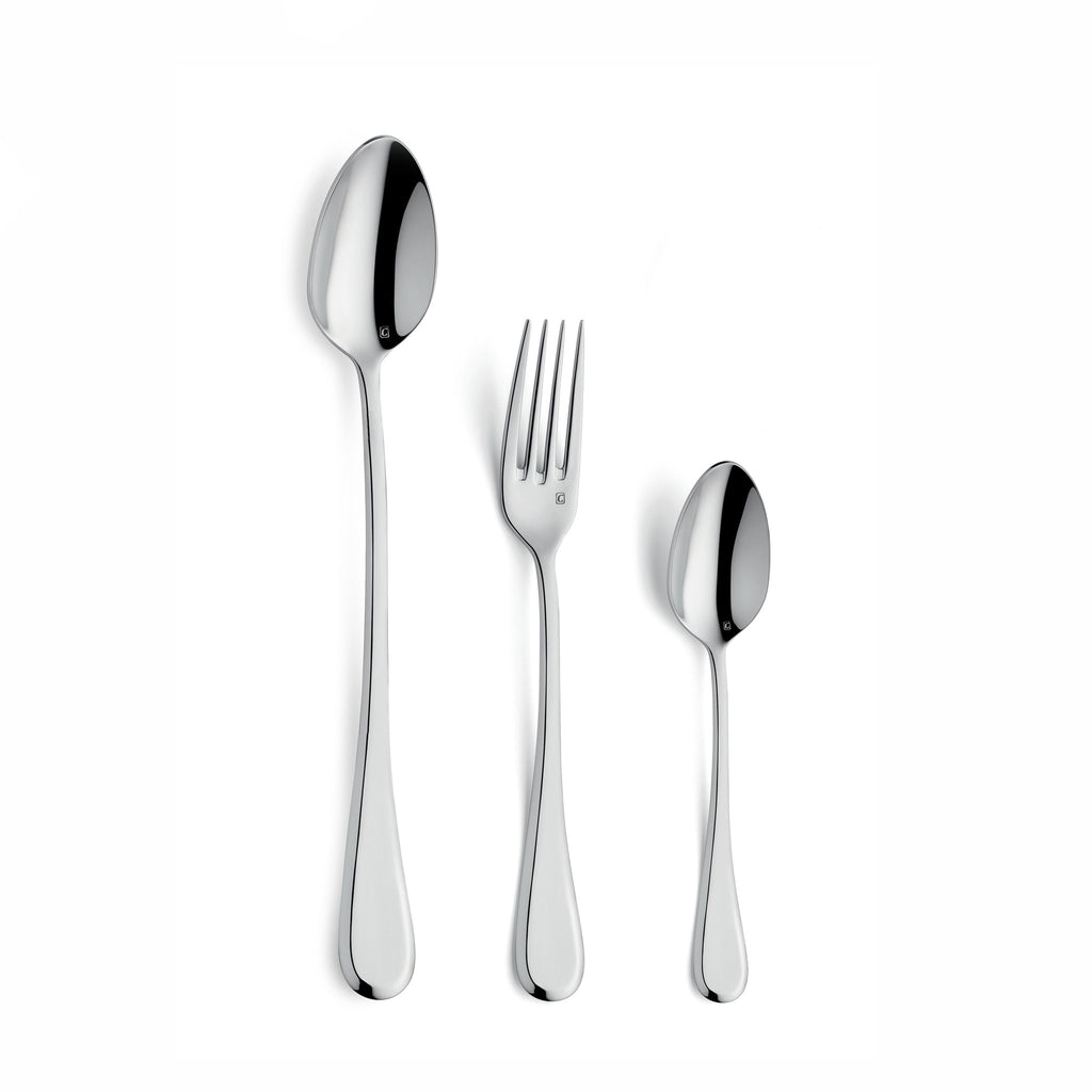Sven Blanc - Ensemble Dessert & Goûter 30 Pièces - Porcelaine/Acier Inoxydable - Blanc