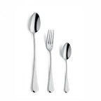 Sven Blanc - Ensemble Dessert & Goûter 30 Pièces - Porcelaine/Acier Inoxydable - Blanc