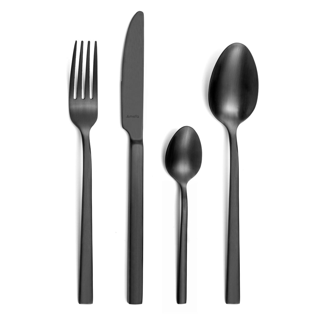 Nordic - Ménagère 32 Pièces Noir - Acier Inoxydable - Noir