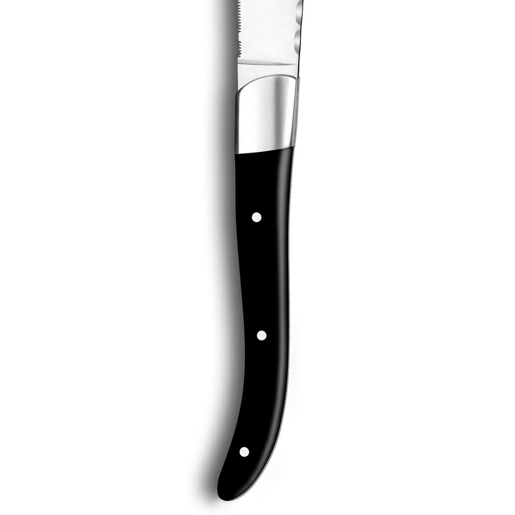 Riviera - Set 6 Couteaux Steak - Acier Inoxydable/Manche Abs - Noir