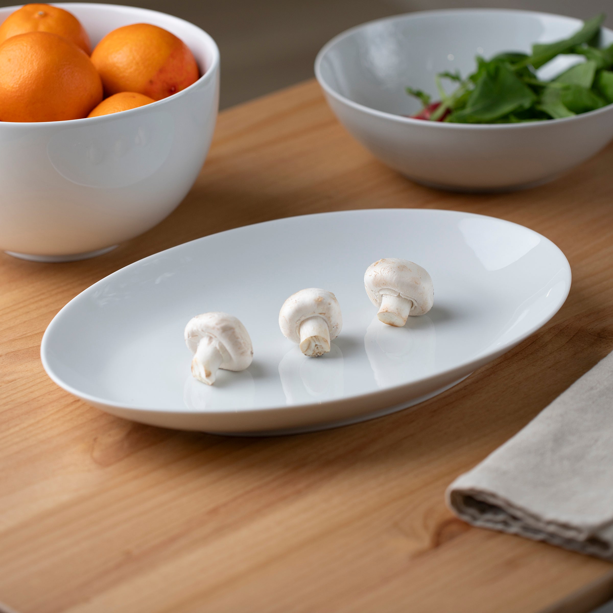 Côme - Plat Ovale 38 X 24 Cm - Porcelaine - Blanc