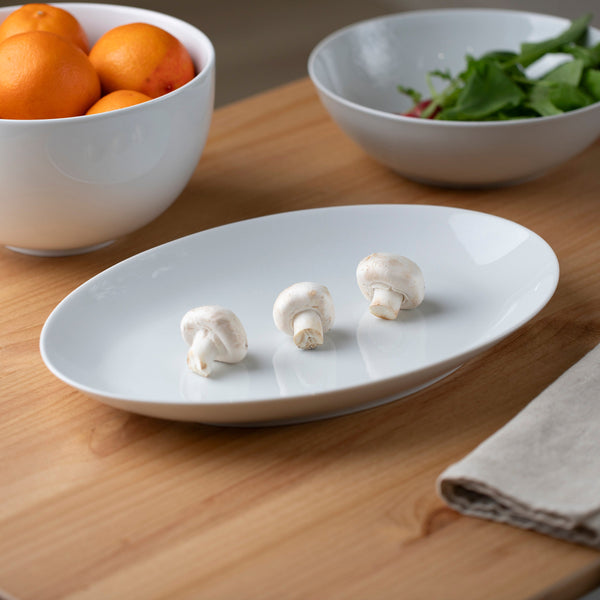 Côme - Plat Ovale 38 X 24 Cm - Porcelaine - Blanc