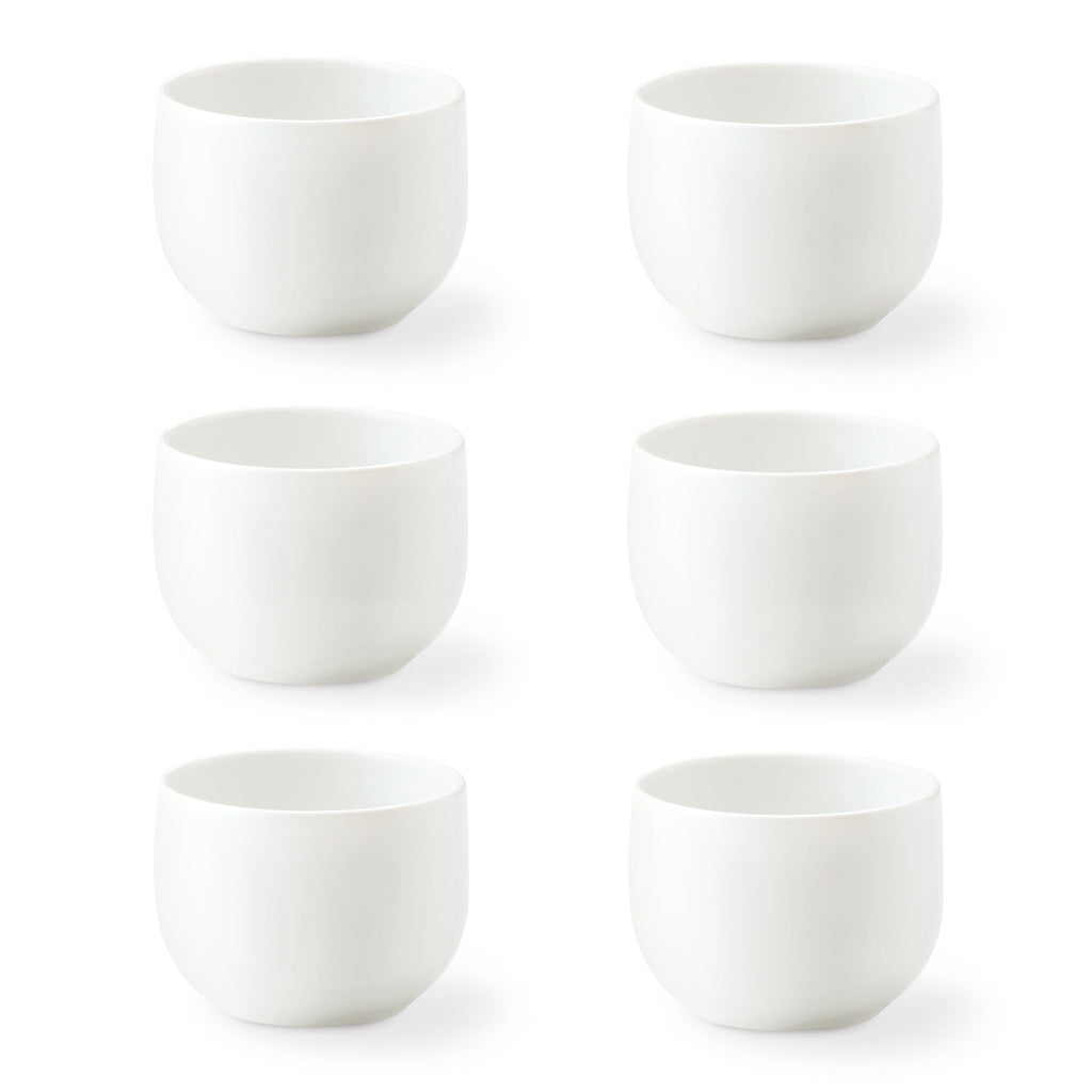 Côme - 6 Tasses Expresso - Porcelaine - Blanc