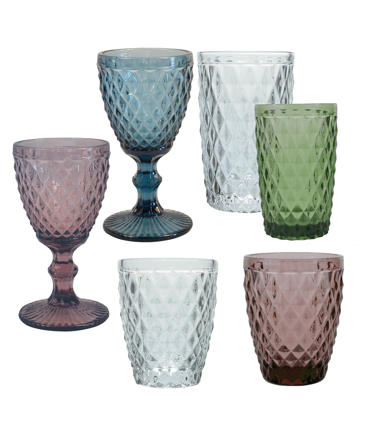 Strass Ambre - Lot De 6 Gobelets 22 Cl - Verre Pressé - Ambre