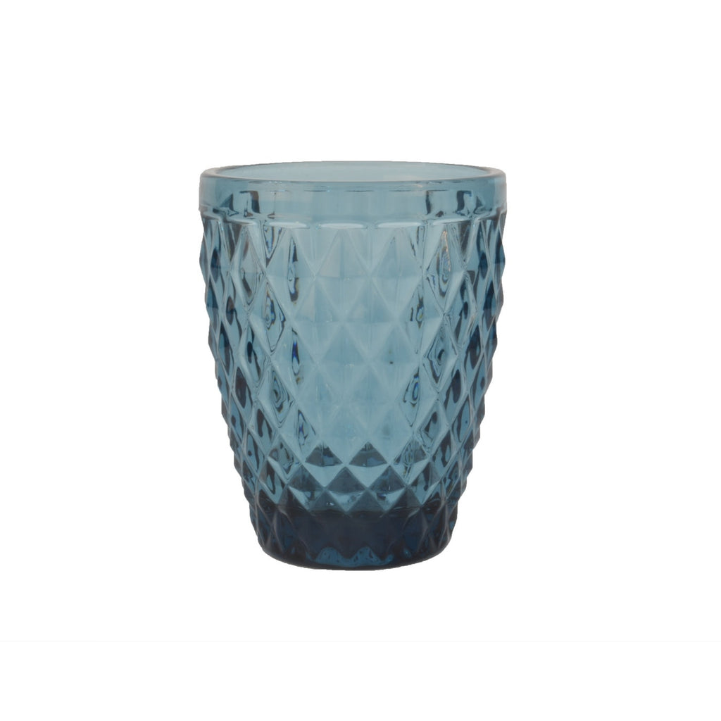 Strass Bleu - Lot De 6 Gobelets 22 Cl - Verre Pressé - Bleu