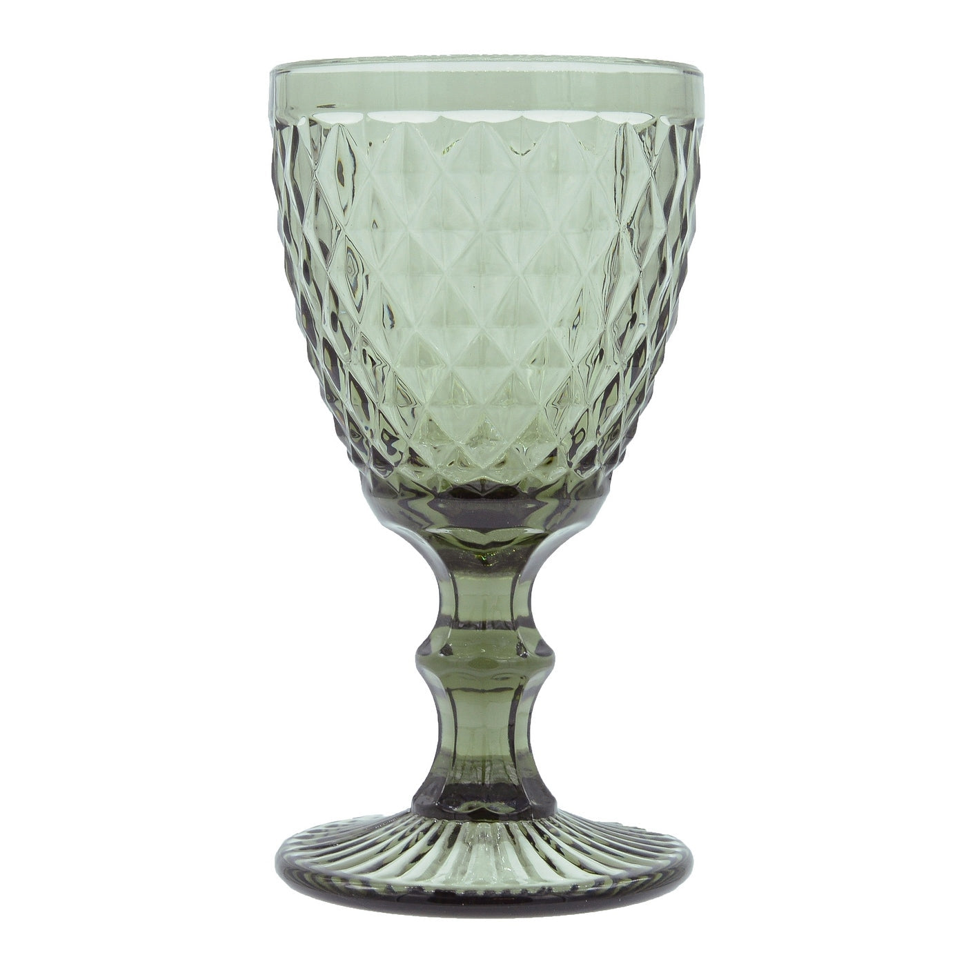 Strass Fumé - Lot De 6 Verres À Pieds 20 Cl - Verre Pressé - Gris