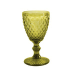 Strass Vert - Lot De 6 Verres À Pied 20 Cl - Verre Pressé - Vert