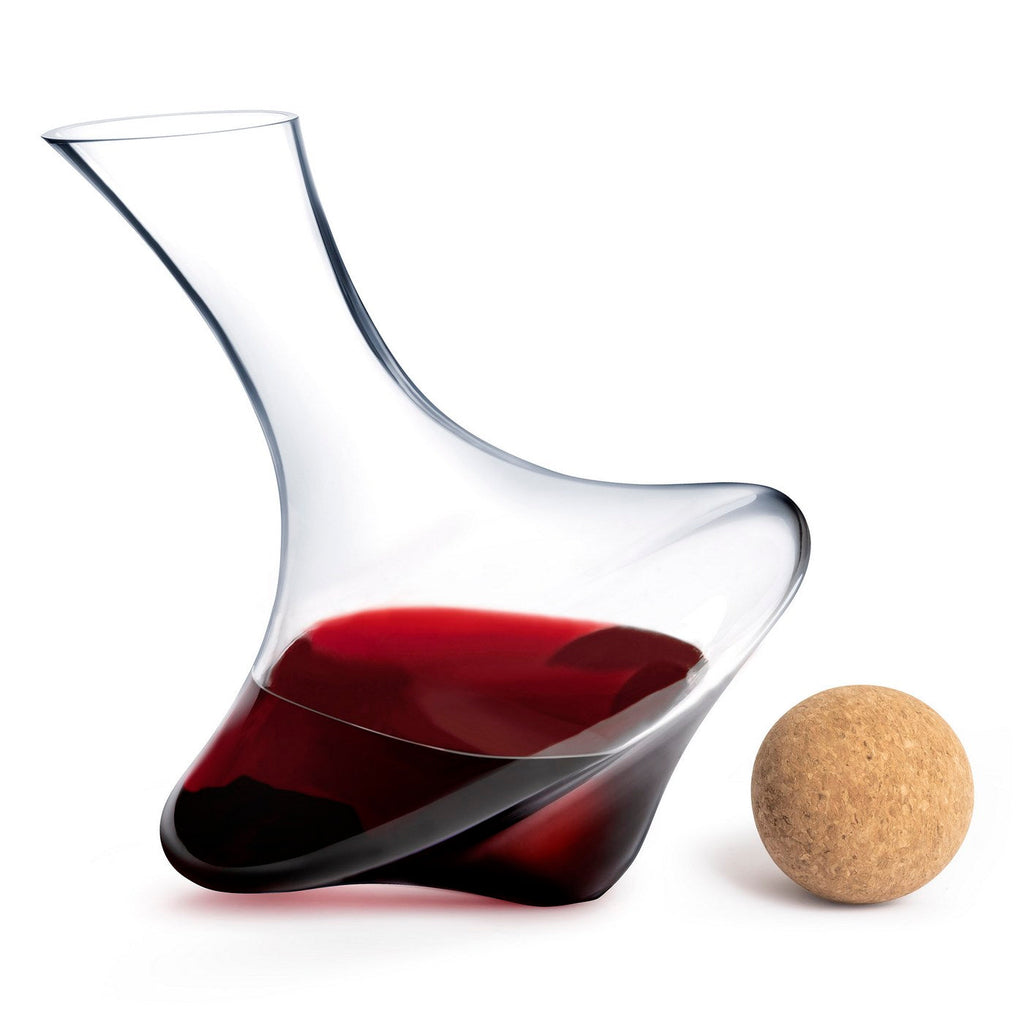 Toupie - Carafe 1.3 L Avec Bouchon En Liège - Verre Soufflé Bouche/Liège - Translucide