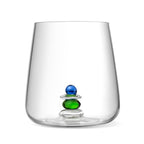 Cairn - Lot De 4 Gobelets Assortis - Verre Soufflé Bouche - Bleu & Vert
