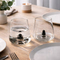 Cairn - Lot De 4 Gobelets Assortis - Verre Soufflé Bouche - Gris