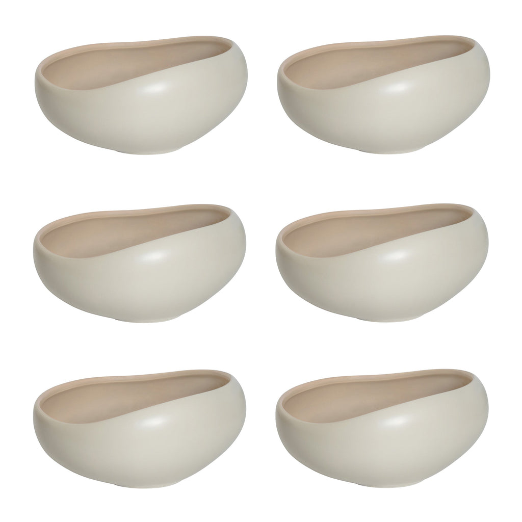 Kyma - 6 Coupelles 14cm - Porcelaine - Lin Alpilles