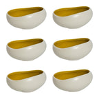 Kyma - 6 Coupelles 14cm - Porcelaine - Jaune Argan