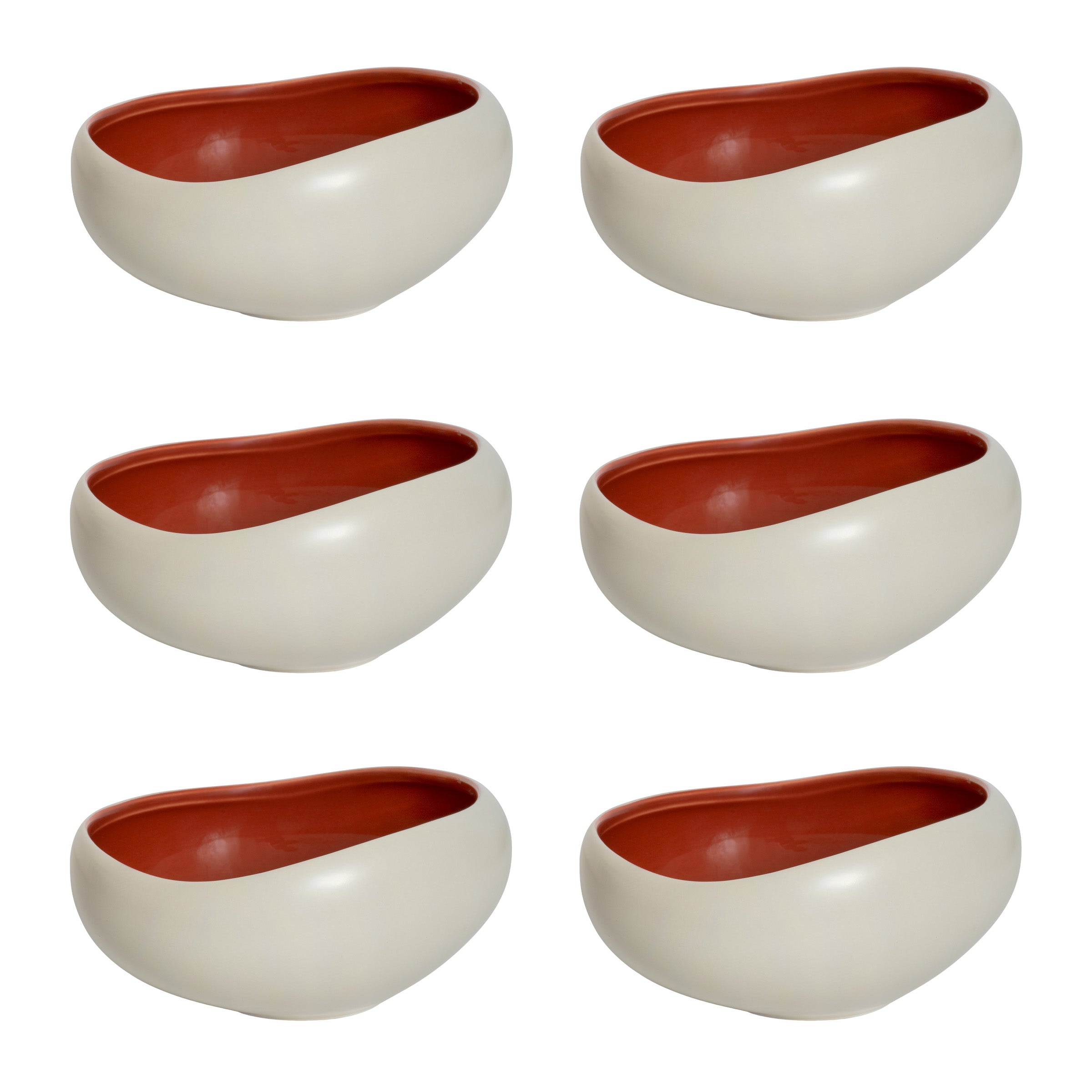 Kyma - 6 Coupelles 14cm - Porcelaine - Rouge Cade