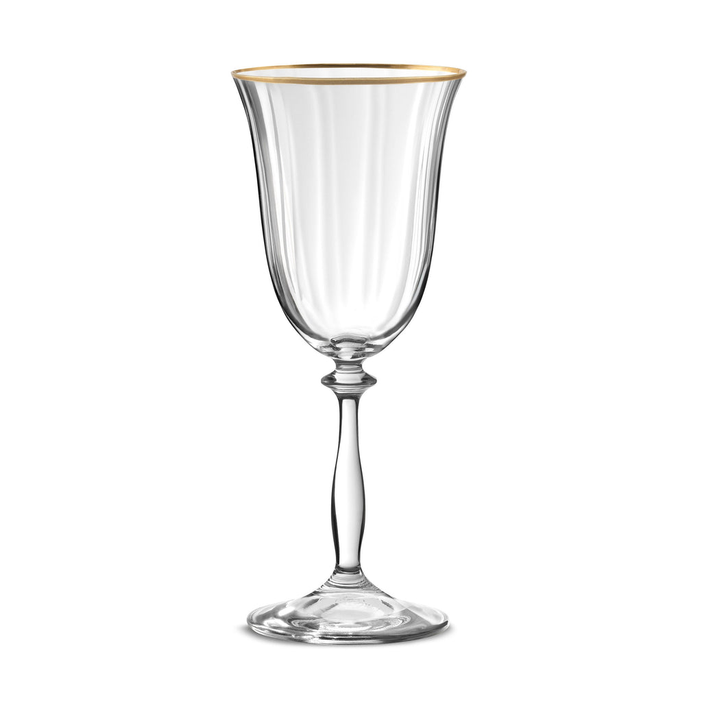 Altesse - Lot De 6 Verres À Pied 35Cl - Cristallin - Translucide/Bordure Dorée