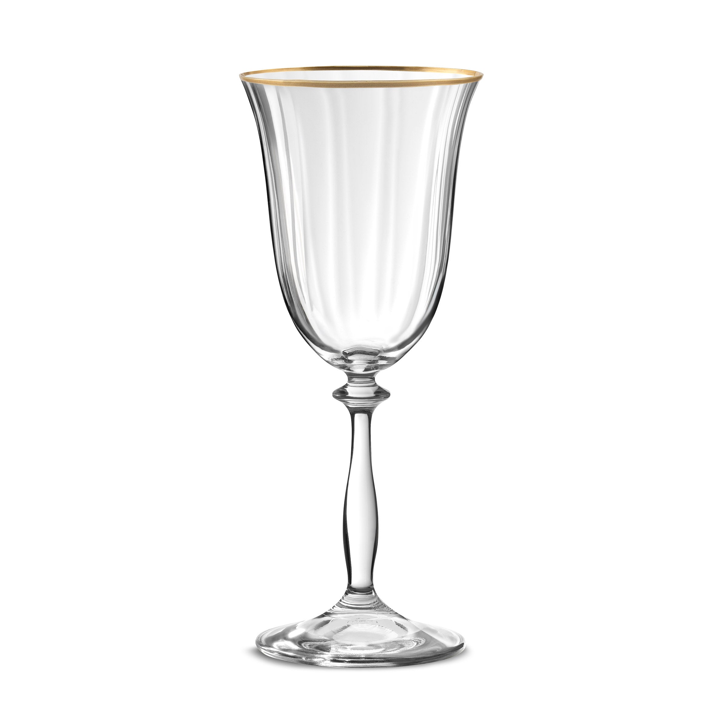 Altesse - Lot De 6 Verres À Pied 35Cl - Cristallin - Translucide/Bordure Dorée