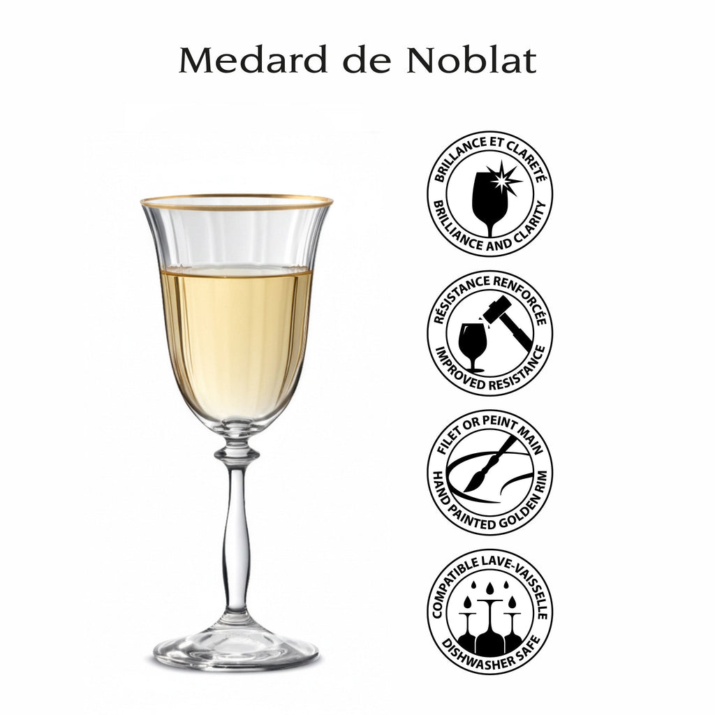 Altesse - Lot De 6 Verres À Pied 35Cl - Cristallin - Translucide/Bordure Dorée