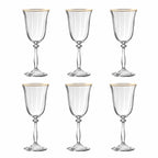 Altesse - Lot De 6 Verres À Pied 25Cl - Cristallin - Translucide/Bordure Dorée