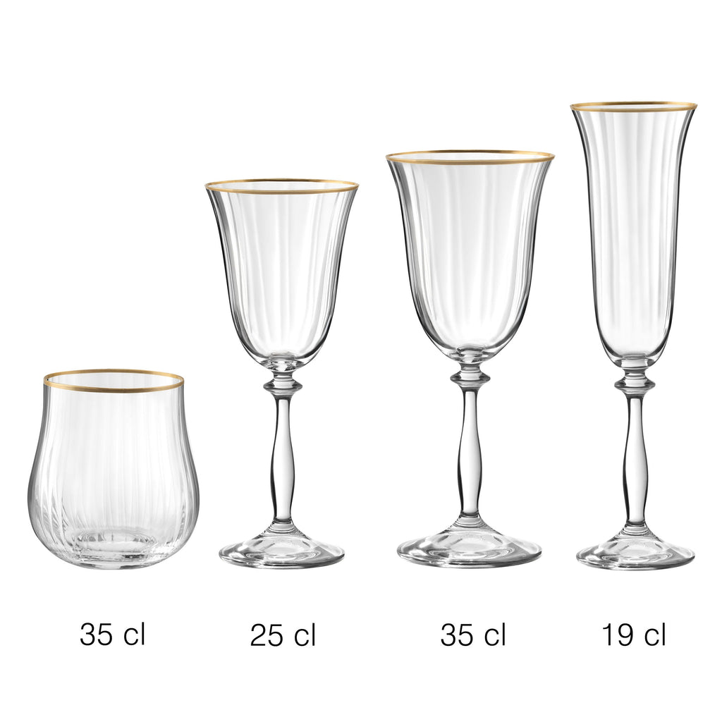 Altesse - Lot De 6 Verres À Pied 25Cl - Cristallin - Translucide/Bordure Dorée
