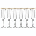 Altesse - Lot De 6 Flûtes À Champagne 19Cl - Cristallin - Translucide/Bordure Dorée