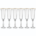 Altesse - Lot De 6 Flûtes À Champagne 19Cl - Cristallin - Translucide/Bordure Dorée