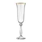 Altesse - Lot De 6 Flûtes À Champagne 19Cl - Cristallin - Translucide/Bordure Dorée