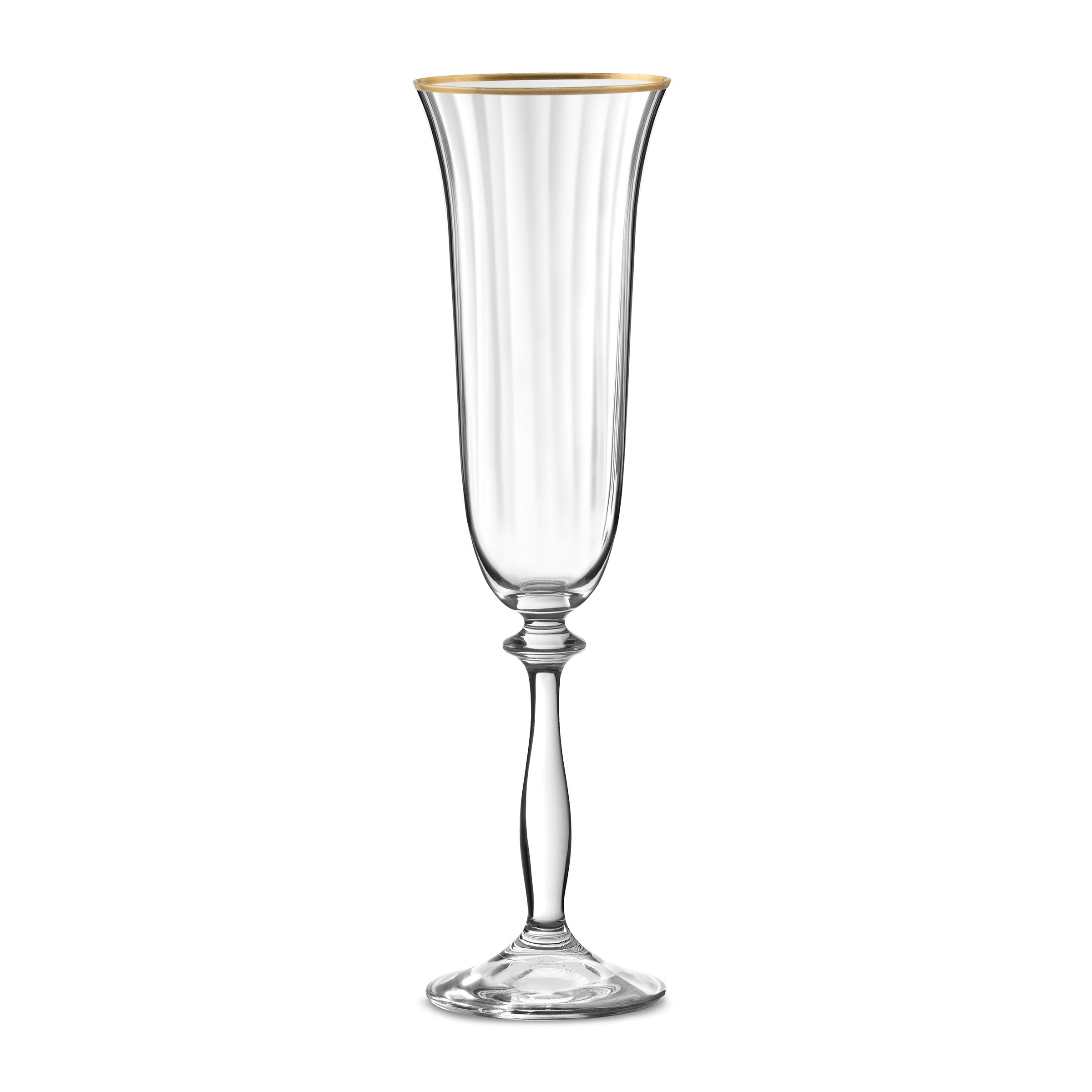 Altesse - Lot De 6 Flûtes À Champagne 19Cl - Cristallin - Translucide/Bordure Dorée
