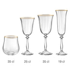 Altesse - Lot De 6 Flûtes À Champagne 19Cl - Cristallin - Translucide/Bordure Dorée