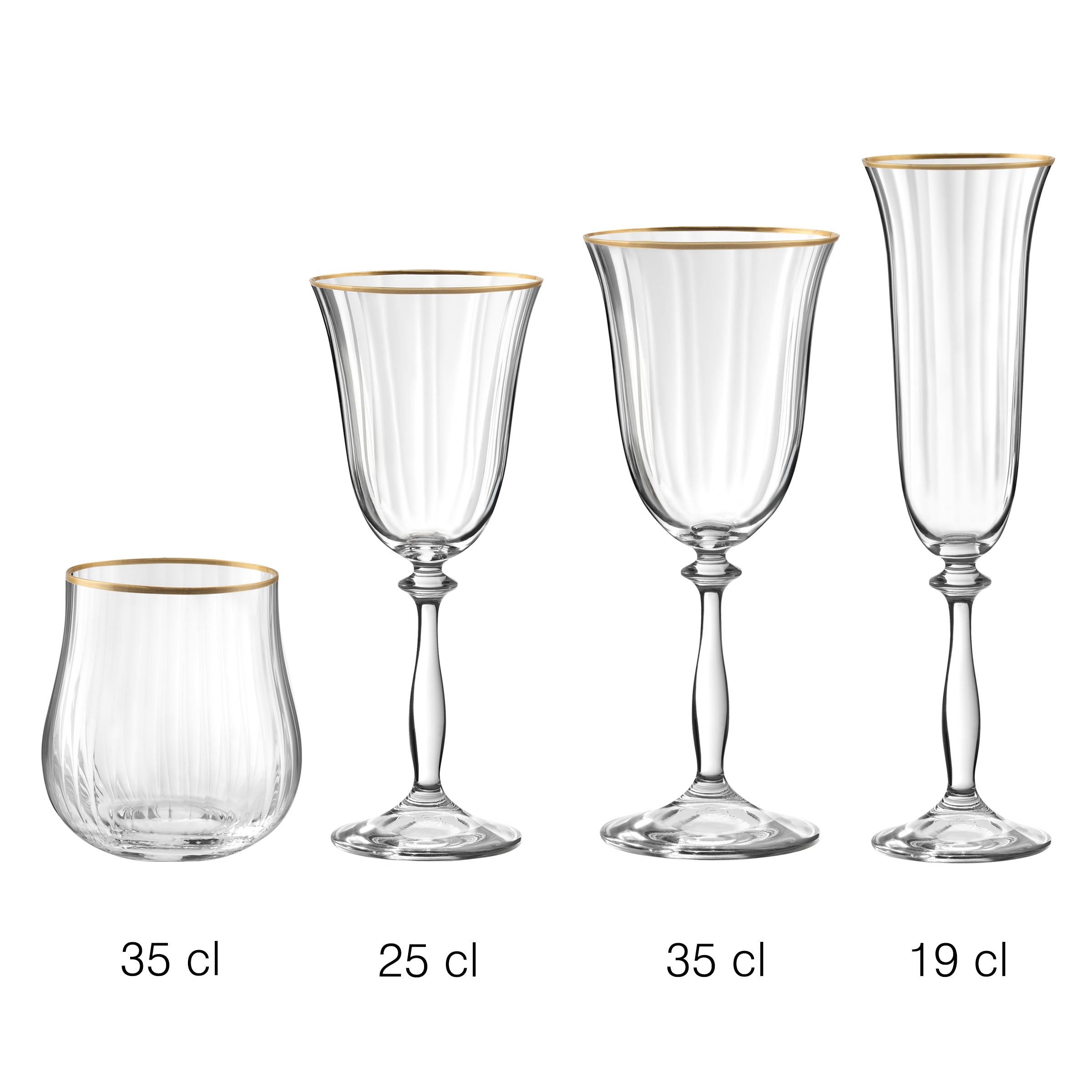 Altesse - Lot De 6 Gobelets 35Cl - Cristallin - Translucide/Bordure Dorée