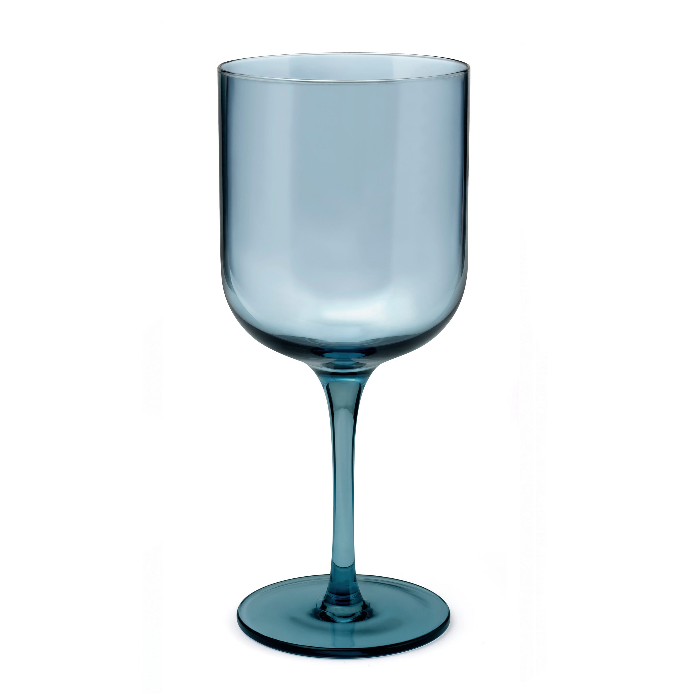 Eyden - Lot De 4 Verres À Pied 35 Cl - Verre Soufflé Bouche - Bleu