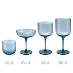 Eyden - Lot De 4 Verres À Pied 35 Cl - Verre Soufflé Bouche - Bleu