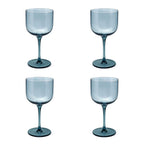Eyden - Lot De 4 Verres À Pied 26 Cl - Verre Soufflé Bouche - Bleu