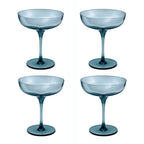 Eyden - Lot De 4 Coupes À Champagne 17 Cl - Verre Soufflé Bouche - Bleu