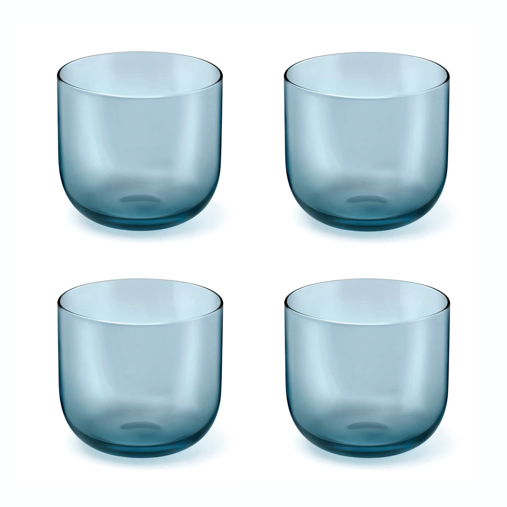 Eyden - Lot De 4 Gobelets 26 Cl - Verre Soufflé Bouche - Bleu