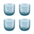 Eyden - Lot De 4 Gobelets 26 Cl - Verre Soufflé Bouche - Bleu