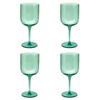 Eyden - Lot De 4 Verres À Pied 35 Cl - Verre Soufflé Bouche - Vert