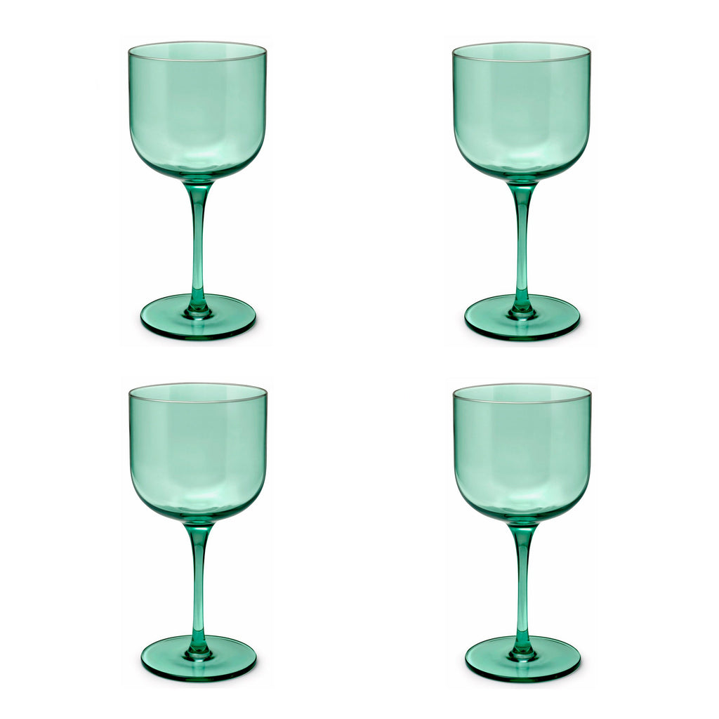 Eyden - Lot De 4 Verres À Pied 26 Cl - Verre Soufflé Bouche - Vert