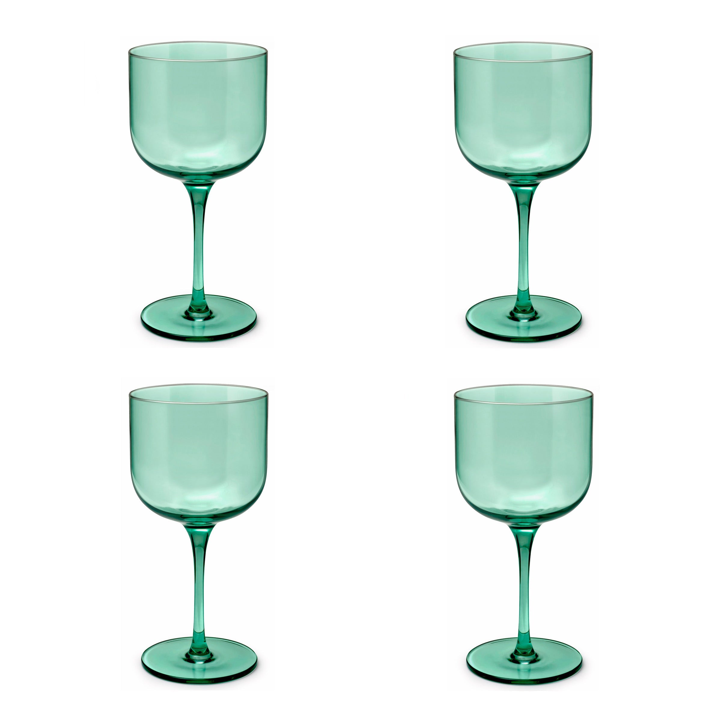 Eyden - Lot De 4 Verres À Pied 26 Cl - Verre Soufflé Bouche - Vert