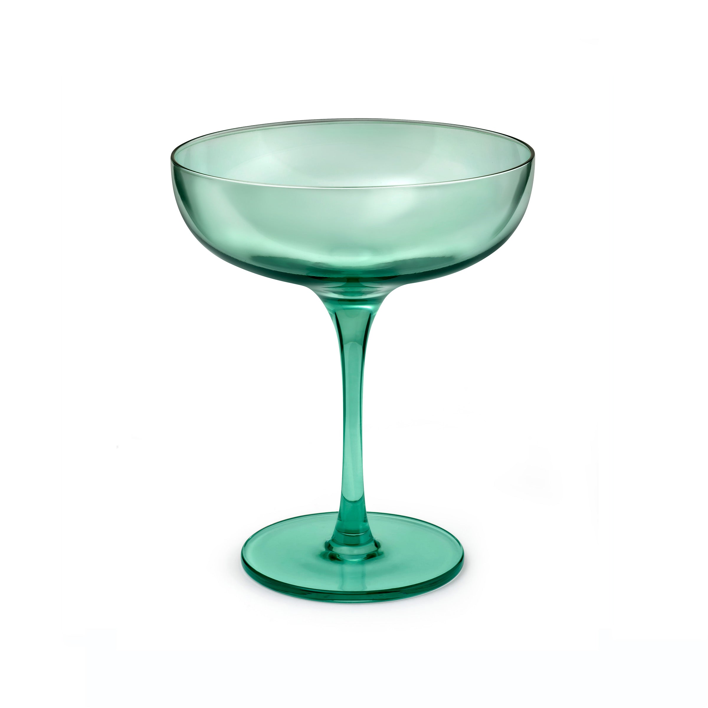 Eyden - Lot De 4 Coupes À Champagne 17 Cl - Verre Soufflé Bouche - Vert